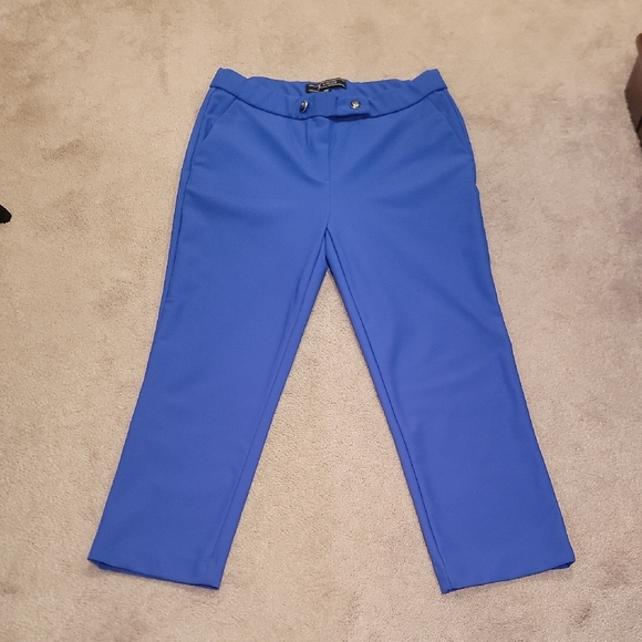 JL Atelier Royal Blue Cropped Pants Sz Med - Picture 1 of 9